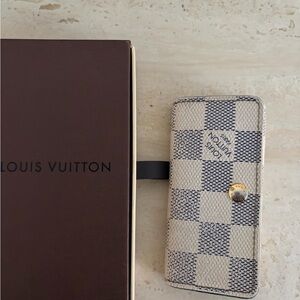 Authentic Louis Vuitton Damier Azur Multicles 4 Key Case Holder